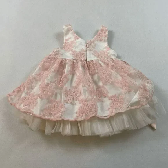 pink princess dress 12 months Pink Girl Princess Dress Knee Length for 1st Birthday J409